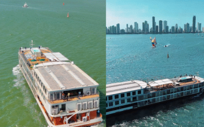 Crucero AmaMagdalena navegando por el río Magdalena en Colombia