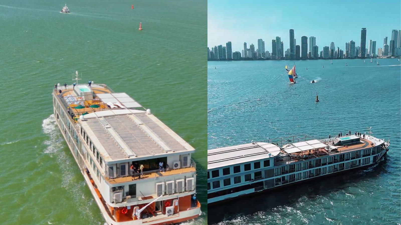 Crucero AmaMagdalena navegando por el río Magdalena en Colombia