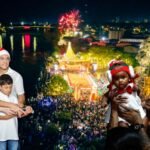 Familias disfrutan el alumbrado navideño en Montería durante la temporada turística de diciembre