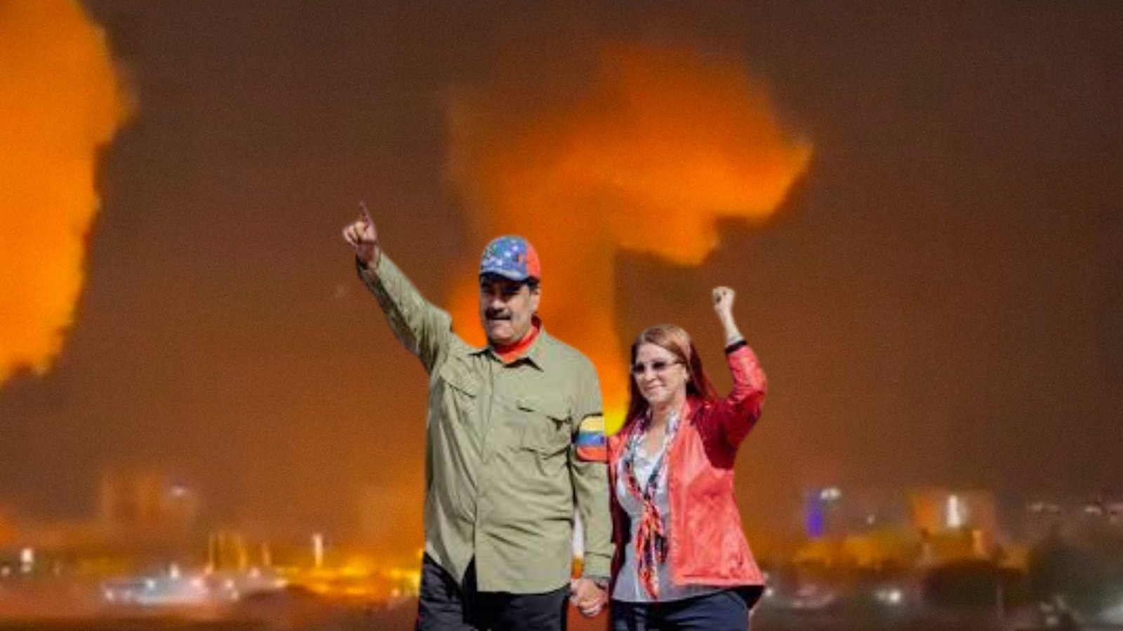 captura de Nicolás Maduro y su esposa Cilia Flores en Caracas Venezuela