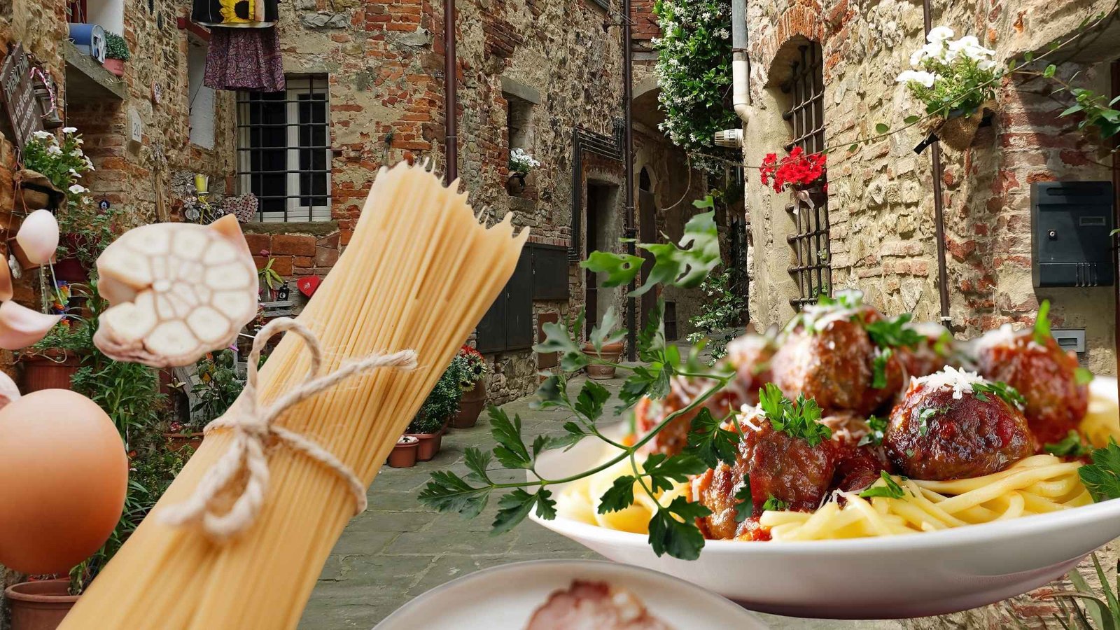 fondo de italia con comida italania que se convirtió en patrimonio inmaterial de la UNESCO